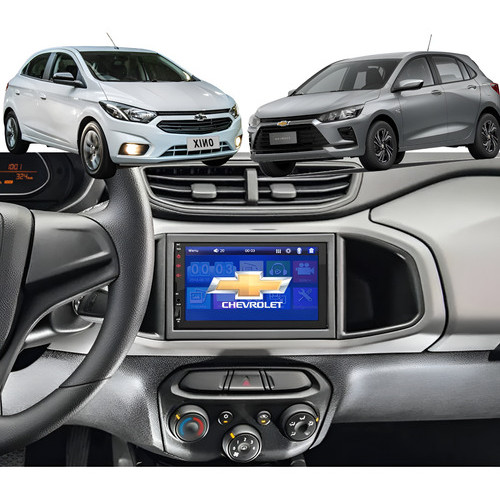 Kit Moldura + Multimídia Carplay Android Onix Joy Lt Advantage 2017 2018 2019