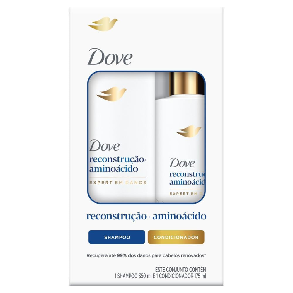Kit Dove Reconstrução + Aminoácido Shampoo 350ml + Condicionador 175ml em Oferta na Shopee