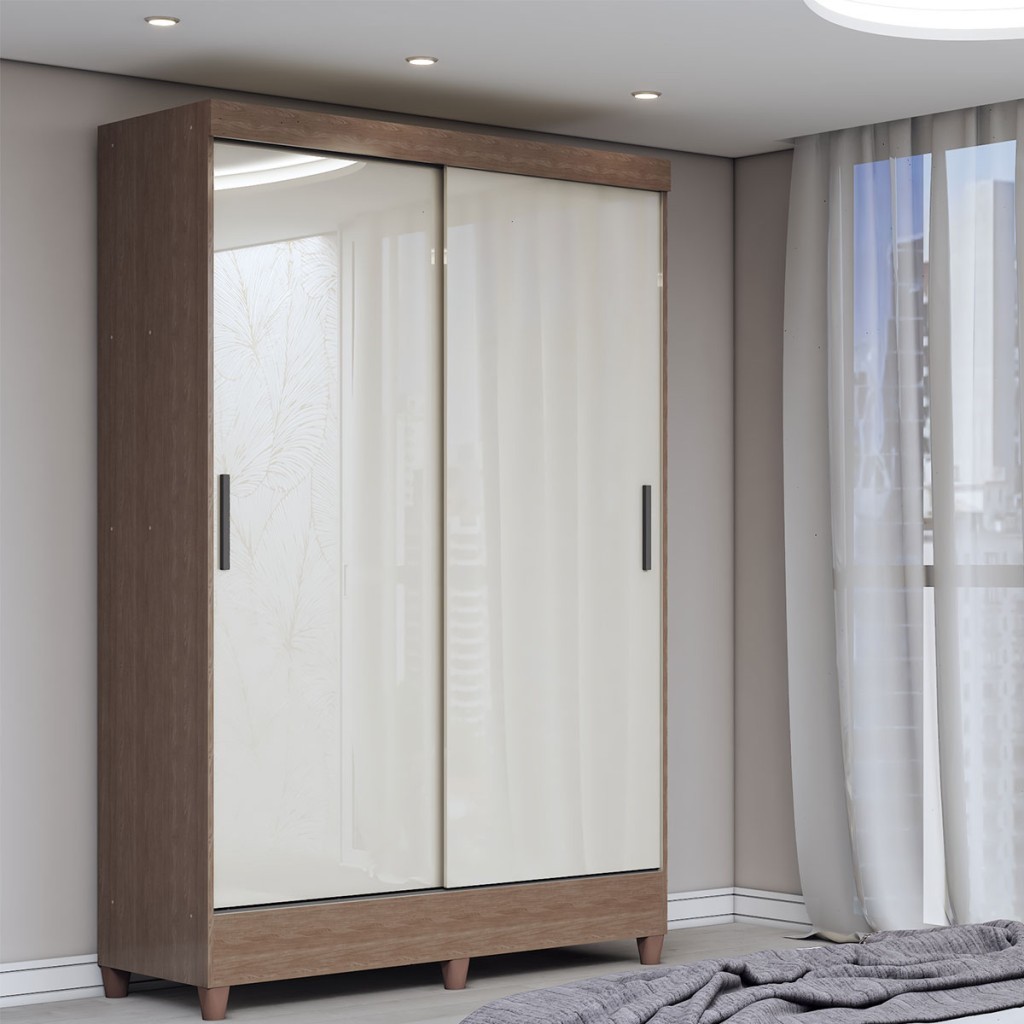 Guarda-Roupa Solteiro Bari 2 Portas 2 Gavetas  - Panorama Móveis