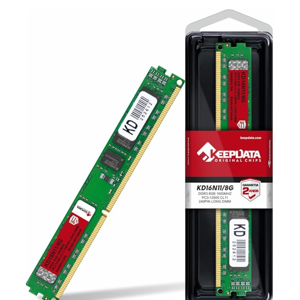 Memória Desktop DDR3 8GB 1600mhz Keepdata
