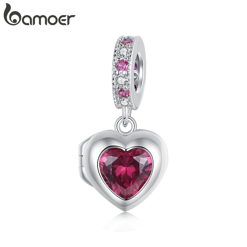 Bamoer Charme Para Sempre Amor Coração DIY Pulseira Acessórios Presentes Femininos