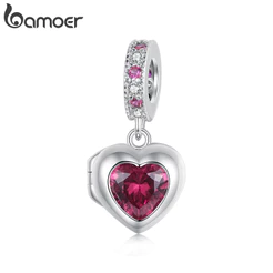 Bamoer Charme Para Sempre Amor Coração DIY Pulseira Acessórios Presentes Femininos