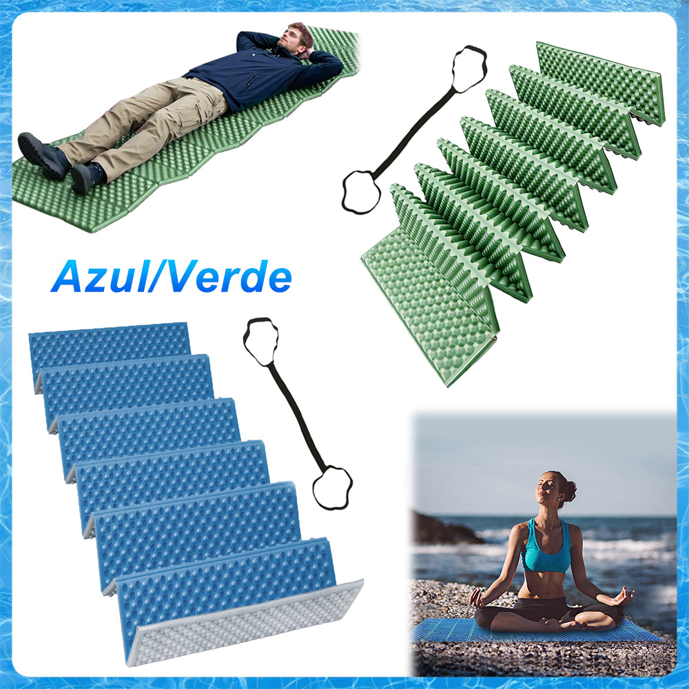 Isolante Termico Camping,Insulation Revestida Alumínio, À Prova D’Água e Portátil Dobrável,183 * 60 * 1 cm,Azul/Verde