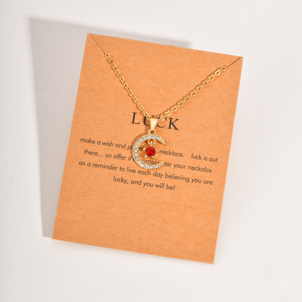 Vnox 18k Ouro Plantado Lua Estrela Zircão Colar Para Mulheres Menina, Festa De Aniversário De Aço Inoxidável Jóias Pres · foto 2