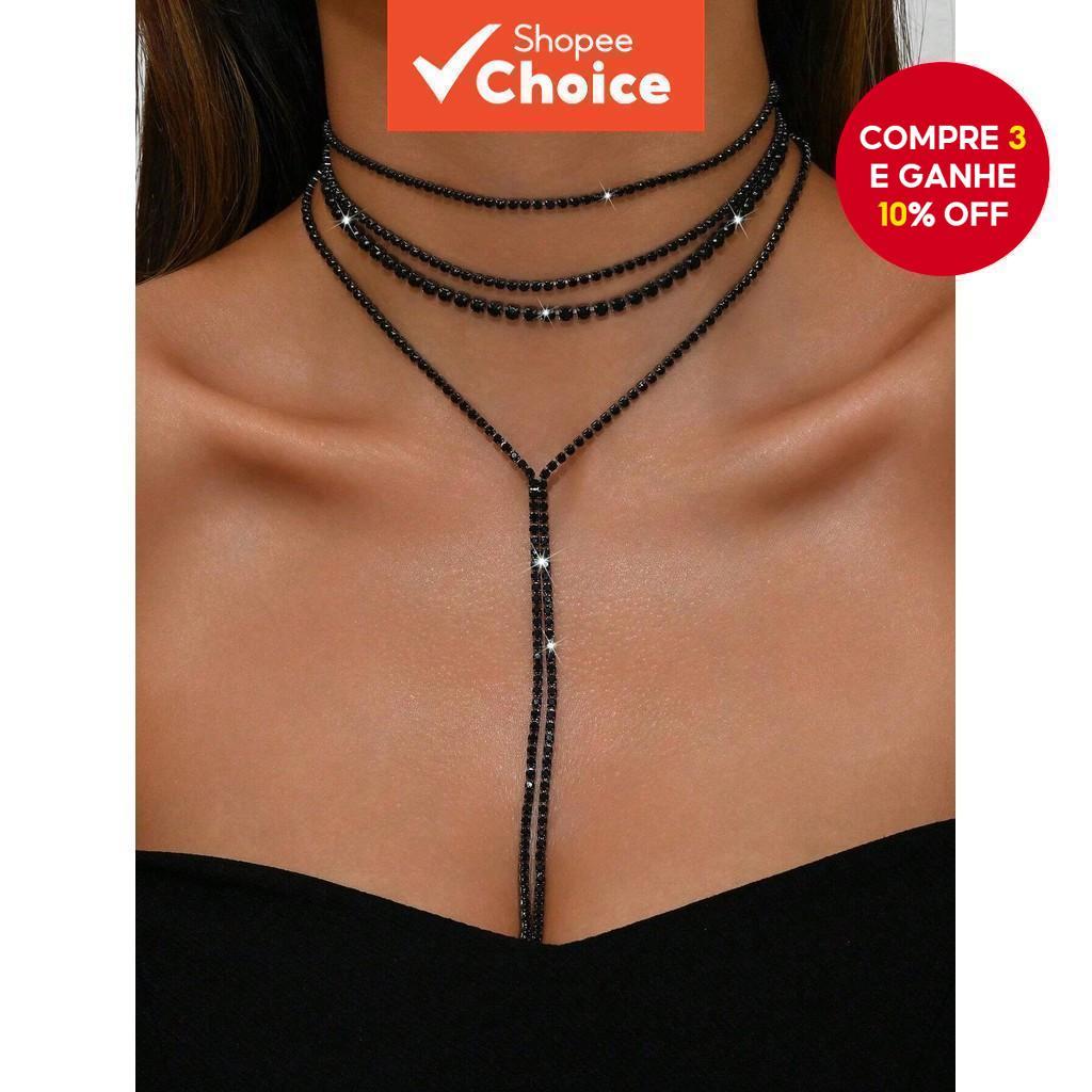  1 peça Colar Simples Estilo Longo, Design Fresco e Casual, Joias de Colar com Sensação de Alta Qualidade em Oferta na Shopee