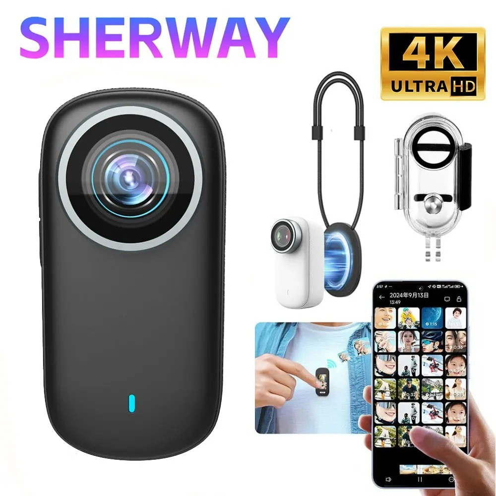 4K Mini Polegar Câmera Esportiva Bolso Magnético Ação Pet Wearable Bodycam Miniatura À Prova Dwaterproof Água Capacete D