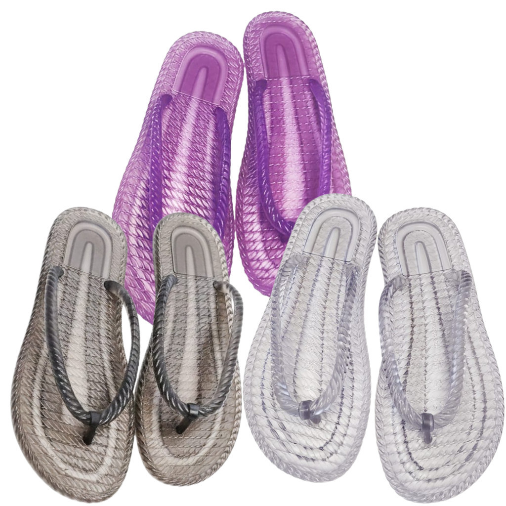 Kit 3 Pares Sandalia Feminina Chinelinho Jelly Dedo transparente Sandália jelly Marrocos Nuvem Confortável Macio Leve