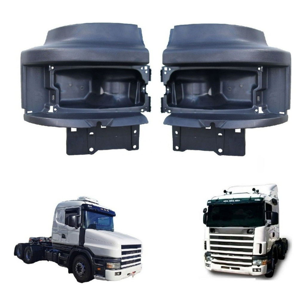 Kit 2 Molduta Carcaça Farol Scania Todos Série 4 Le + Ld