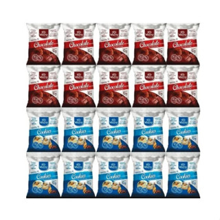 Kit 20 Biscoito Fit Chocolate e Cookies C Whey Protein Wheyviv 45g em Oferta na Shopee