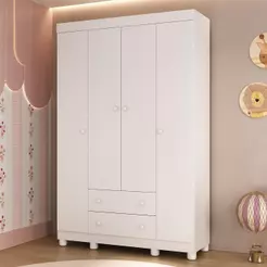 Guarda-roupa Infantil 122cm 4 Portas e 2 Gavetas Allegra Multimóveis MP4443