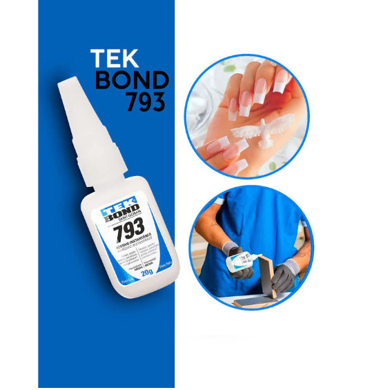 Cola Instantânea Tek Bond 793 20g Unha Postiça Fibra Pedrarias Bico Fino Fácil Aplicação Super Forte em Oferta na Shopee
