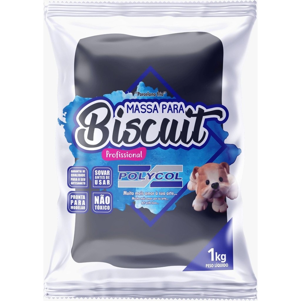 Massa para Biscuit Polycol Profissional 1kg | Pronta para Modelar, Não Tóxica em Oferta na Shopee