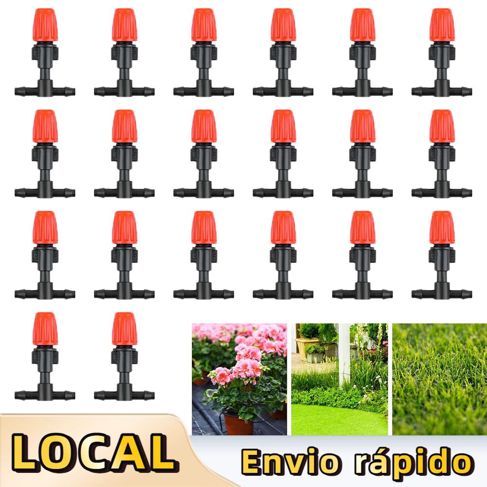 20/40/60 peças Bico Nebulizador Ajustável,T Irrigação Estufa,Microtubo 4/7mm para Irrigação Horta