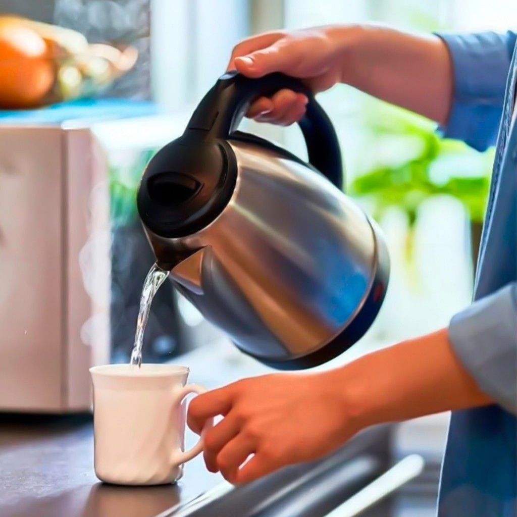 Chaleira Elétrica Térmica Bule Com Tampa Inox 1,8L Café Chá