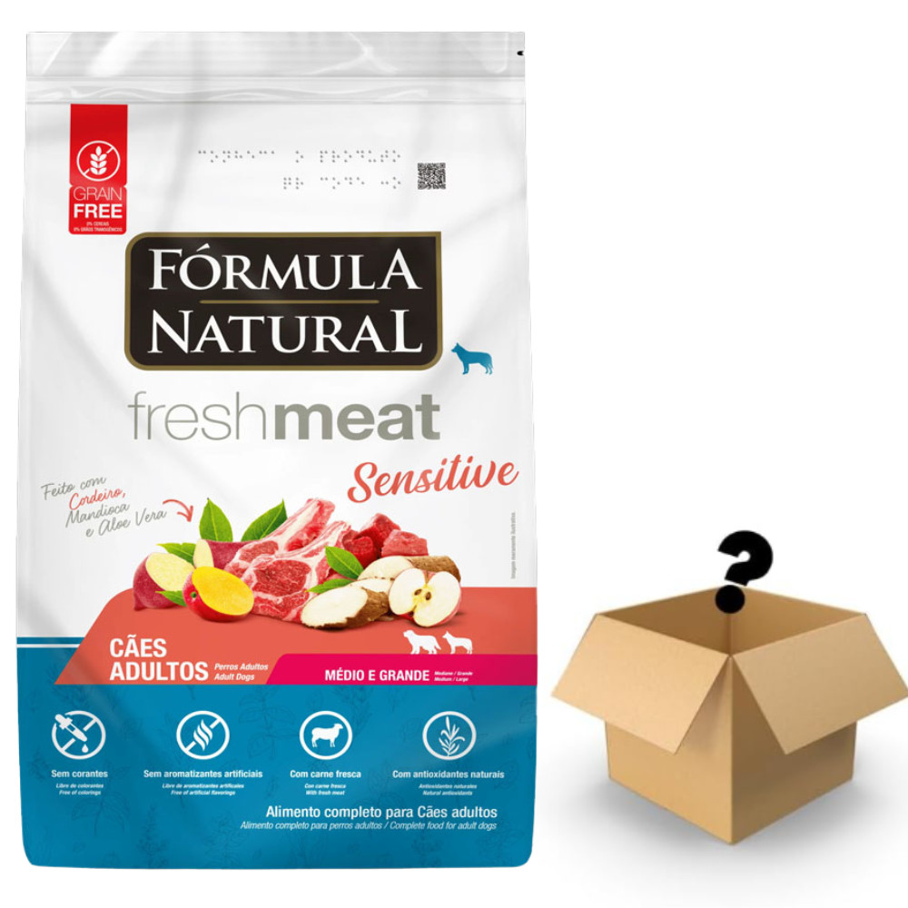 Racao Formula Natural Caes Fresh Meat Sensitive Racas Medias E Grandes 12Kg + Surpresa