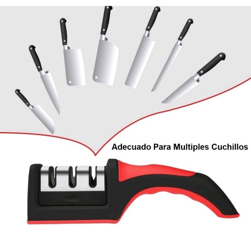 Amolador Afiador de Faca/Tesoura Profissional com Afiador Com 3 Estagios