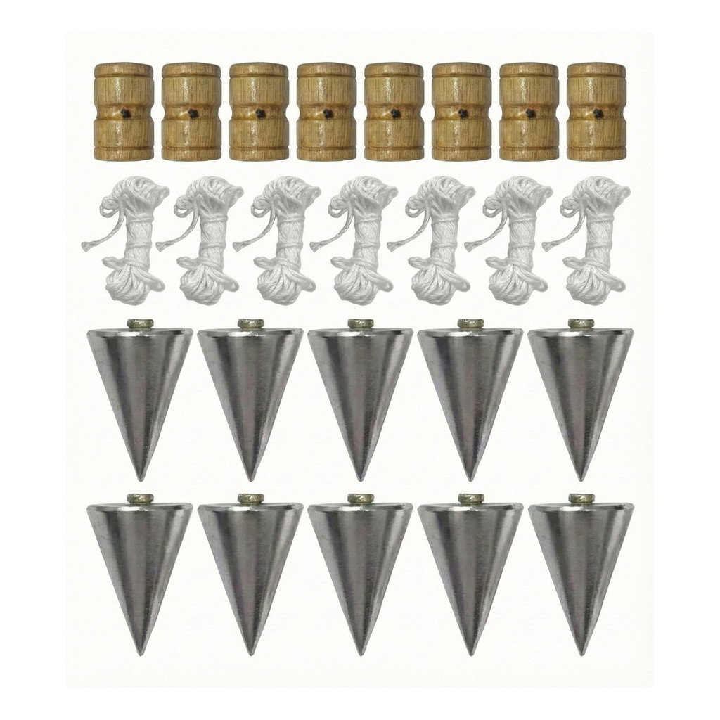 Kit 10 Prumo Para Pedreiro Metal 300g Reforçado Profissional