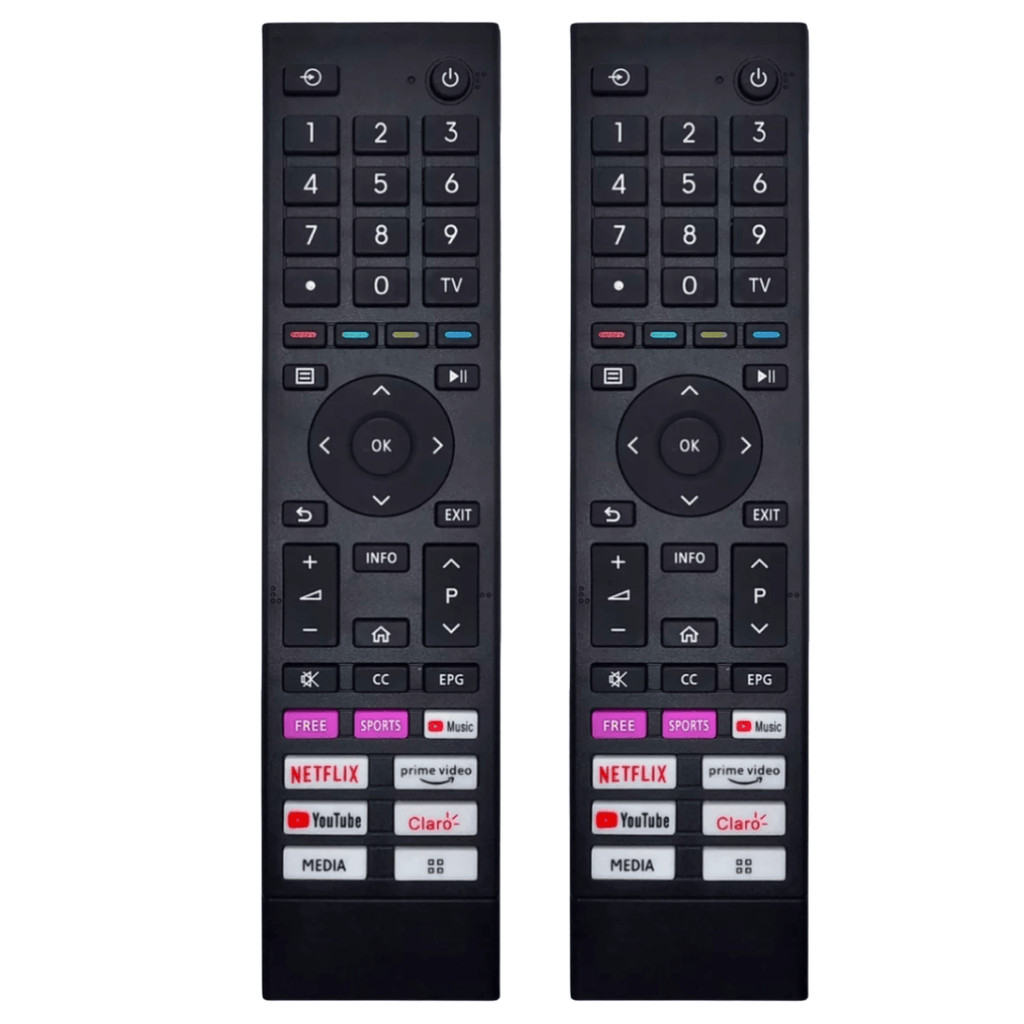 Kit 2 controle remoto para tv led toshiba smart com netflix / prime video / youtube / claro ct95017