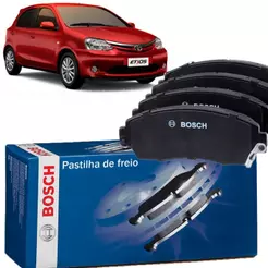 Kit Pastilha de Freio Dianteira Original Bosch para Etios 1.3 e 1.5 2012 Até 2021