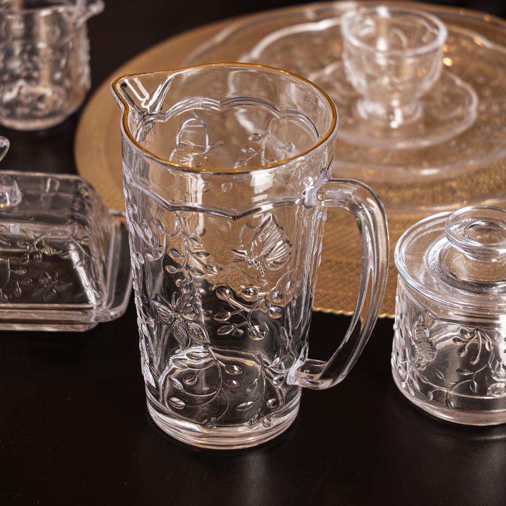 Jarra 750ml New Butterfly Cristal Ecológico com Fio de Ouro Lyor para Água Sucos Bebidas Mesa Posta Elegante Casa Mini · foto 2