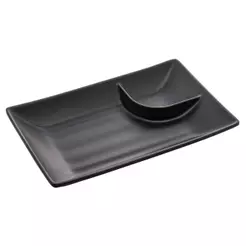 Prato Retangular Lyor Tóquio de Melamina Preto 19cm
