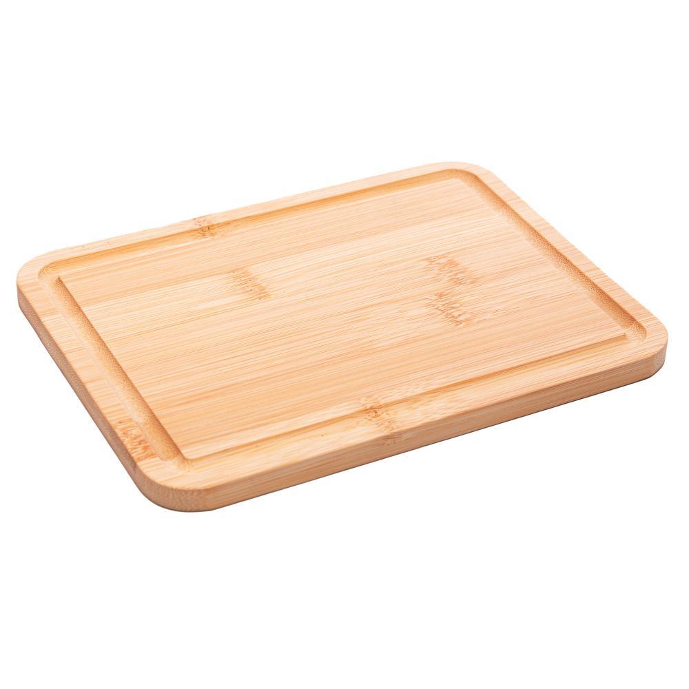 Tábua de Bambu 33cm Lyor para Corte e Servir Pães Queijos Frios Petiscos Frutas Legumes Cozinha Mesa Posta Prática Fácil