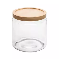Pote Porta Mantimento 1,5L Vidro Oásis Wolff com Tampa de Bambu para Mantimentos Organização Cozinha Prático Elegante