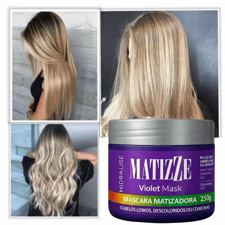 Máscara Matizadora HIDRALISE Ultra Rápida 03 minutos Cabelos Loiros Matizze Violet  Loiro Platinado