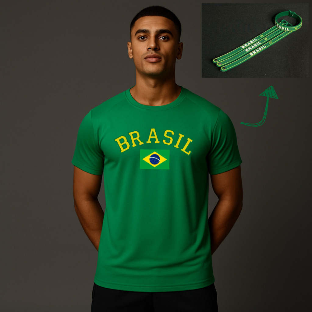 Camisa Camiseta 100% Algodão Brasil Torcida Unissex Brasil Copa Do Mundo 2026 Envio Rapido