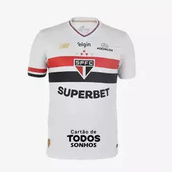 Camisa São Paulo I New Balance 25/26 Torcedor C/ Patrocínio Branca
