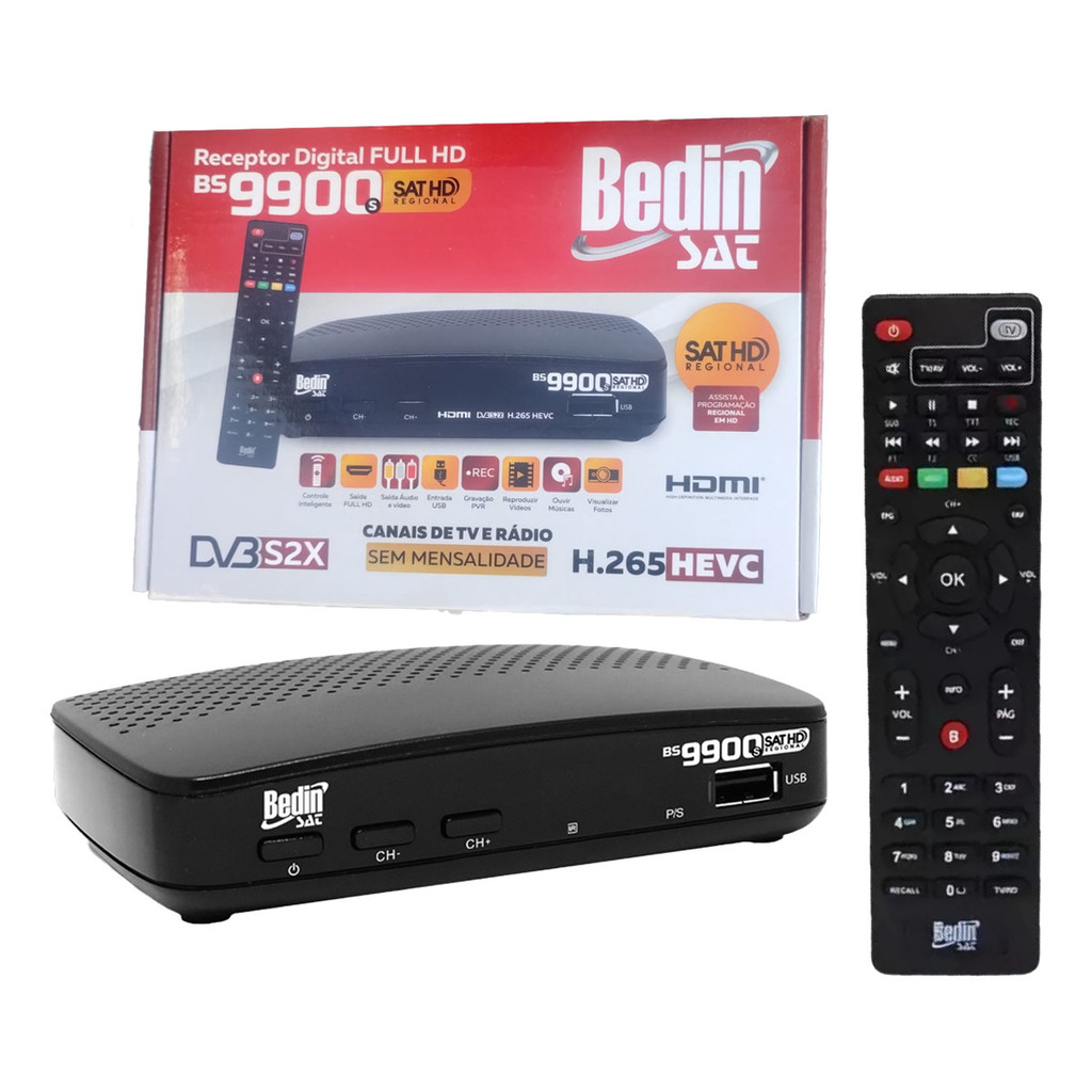 Aparelho Parabólica Digital Bedin Sat Bs9900s P/ D2 E 43w