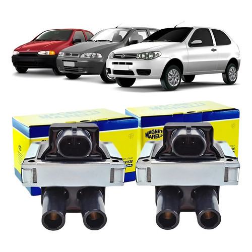 Par Bobina Ignição Palio 1.0 2002 2003 2004 Marelli Original