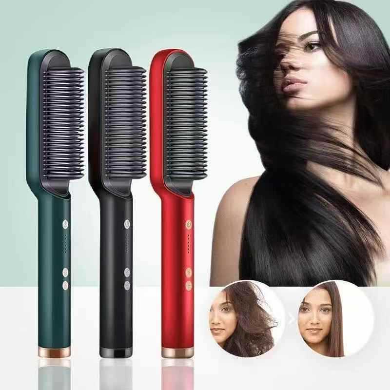 Escova Elétrica Temperatura Ajustável Alisadora De Cabelo Chapinha