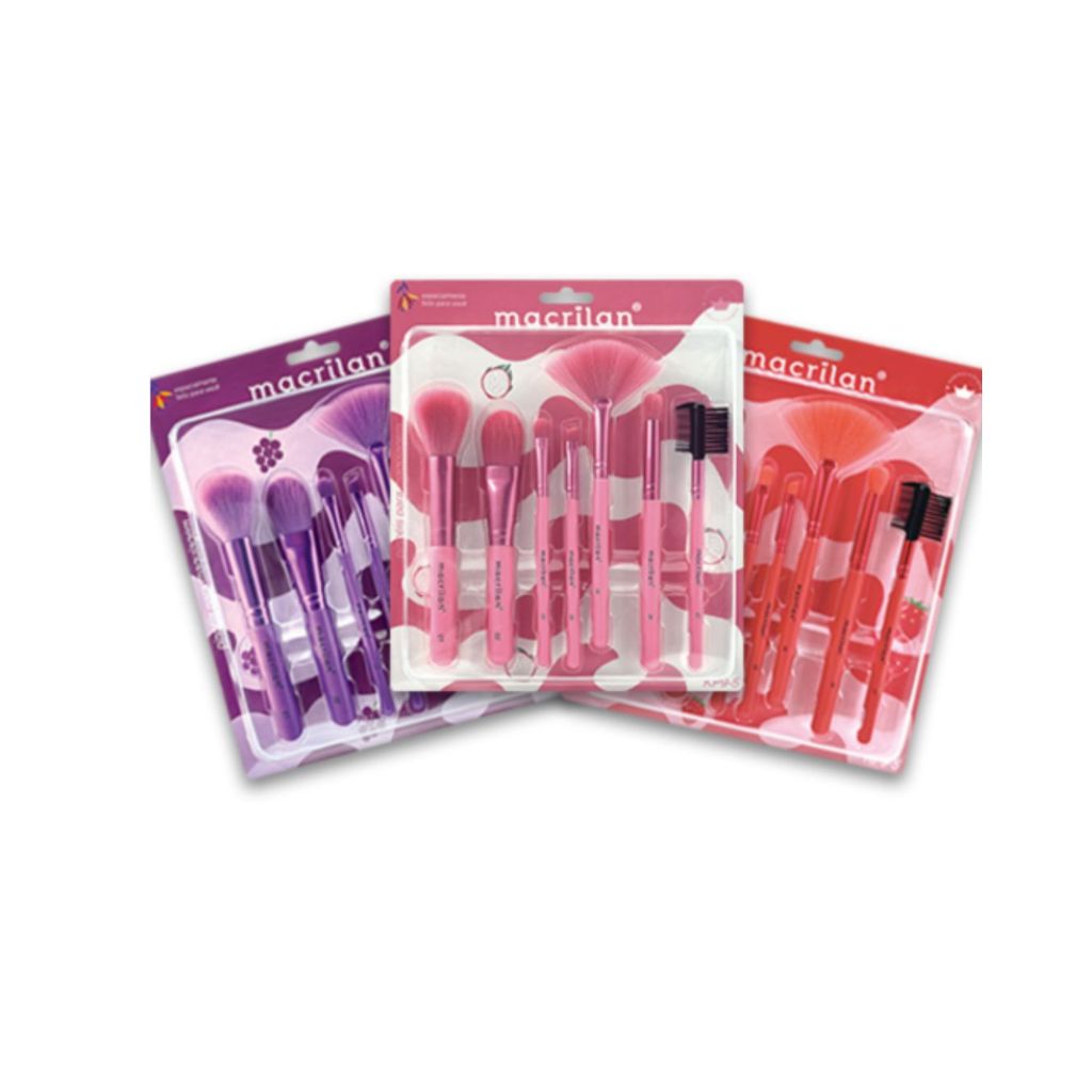 Kit KP9-5 com 7 Pincéis para Maquiagem Macrilan