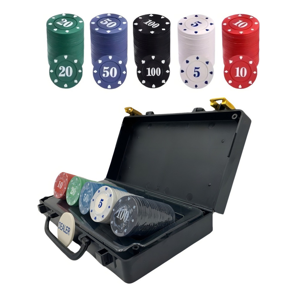 Maleta De Fichas Profissionais De Poker - 100 Pçs C/ Dealer