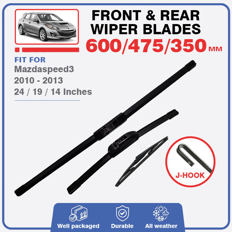 Lâminas De Limpador De Para-Brisa Dianteiro E Traseiro , MazdaSpeed3 MPS Axela MK2 2010 2011 2012 2013 , Acessórios Jane