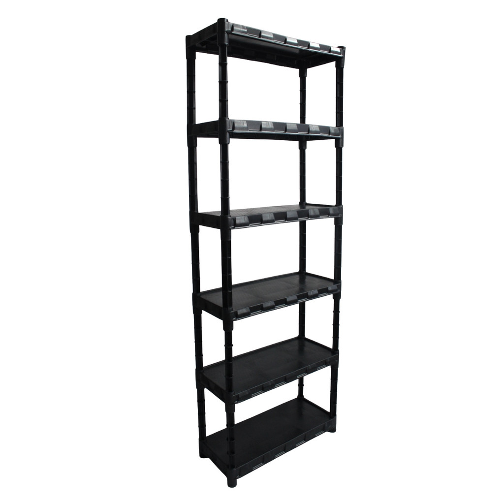 Estante Modular Lopes Preta 6 Prateleiras Plástico Multiuso Preto