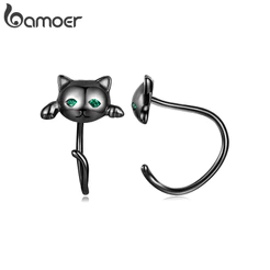 Brincos Bamoer Preto Bonito Ganchos De Orelha De Gato Para Mulheres Meninas Joias Da Moda