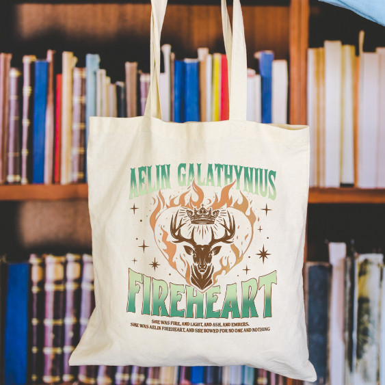 Bolsa Sacola Ecobag Personalizada Litéraria 100% Algodão - Trono de Vidro Aelin - Sarah J Maas