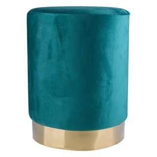 Puff Redondo Cazza Soho 35cm Suede Verde em Oferta na Shopee