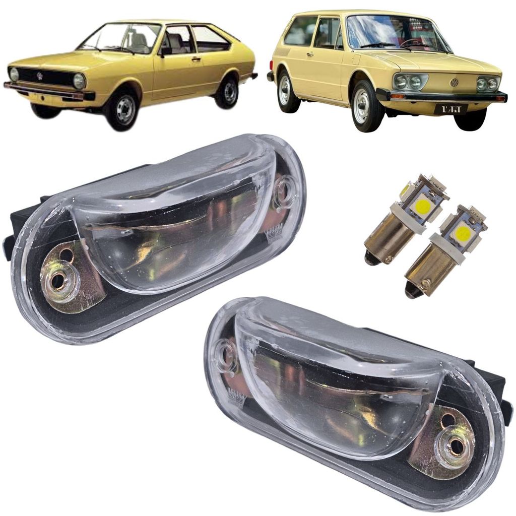 LANTERNA LUZ DE PLACA VW PASSAT BRASILIA VARIANT COM LÂMPADA LED BRANCA ILUMINAÇÃO TRASEIRA EFICIENTE