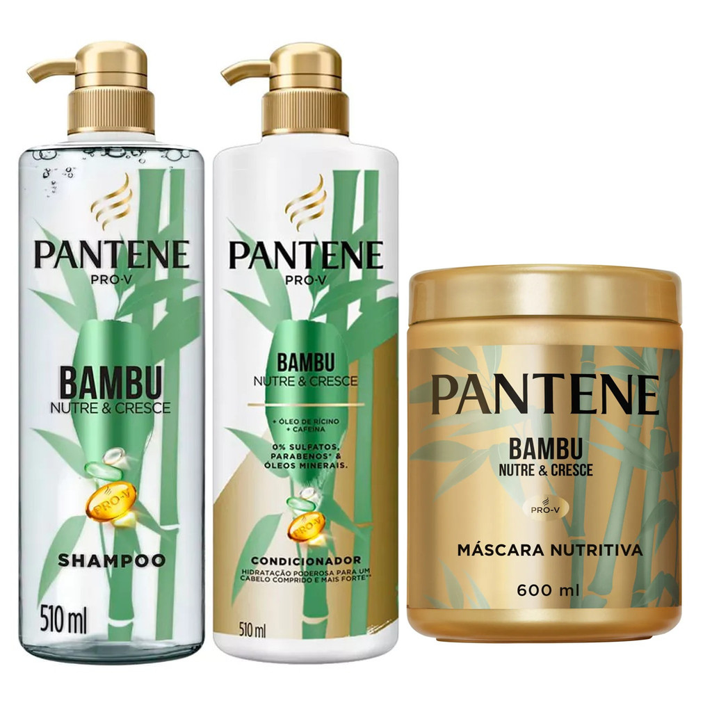 KIT PANTENE SHAMPOO 510ML + COND 510ML + MÁSCARA 600ML BAMBU