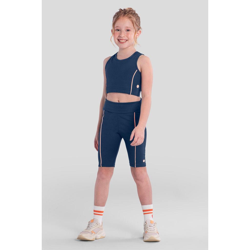 Bermuda ciclista infantil menina em poliamida Brandili Active - 12 em Oferta na Shopee