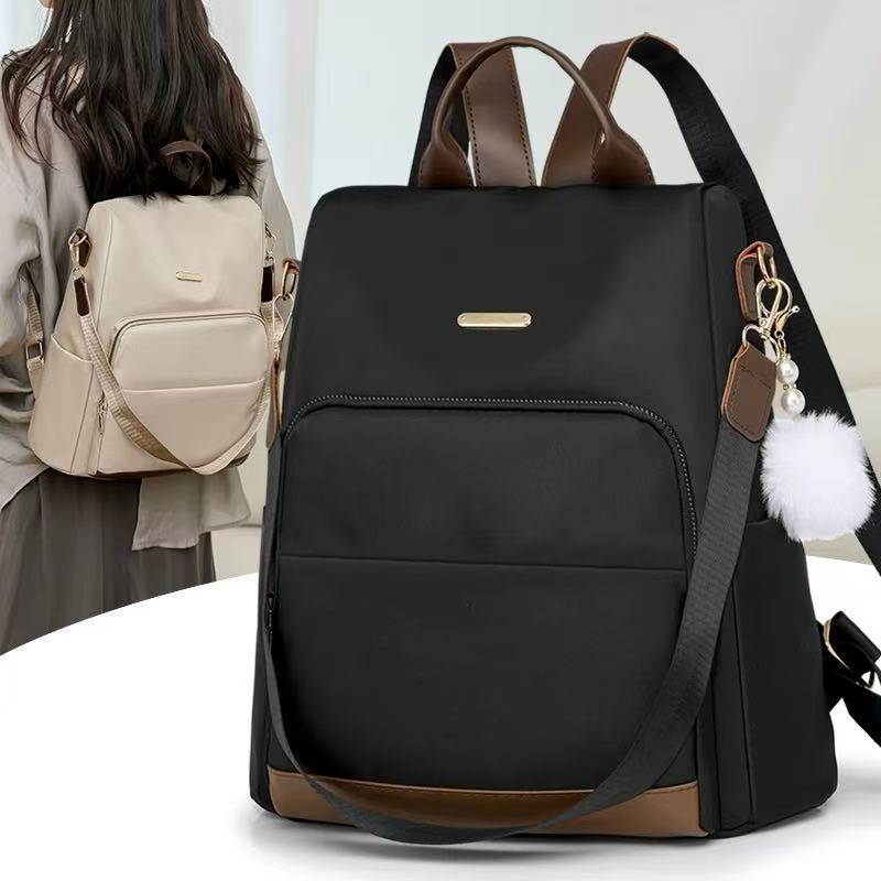 Mochila Feminina Casual Em Nylon Grande Capacidade Bolsa De Ombro Leve Com Dupla Função Couro Sintéticos PU X235 LING