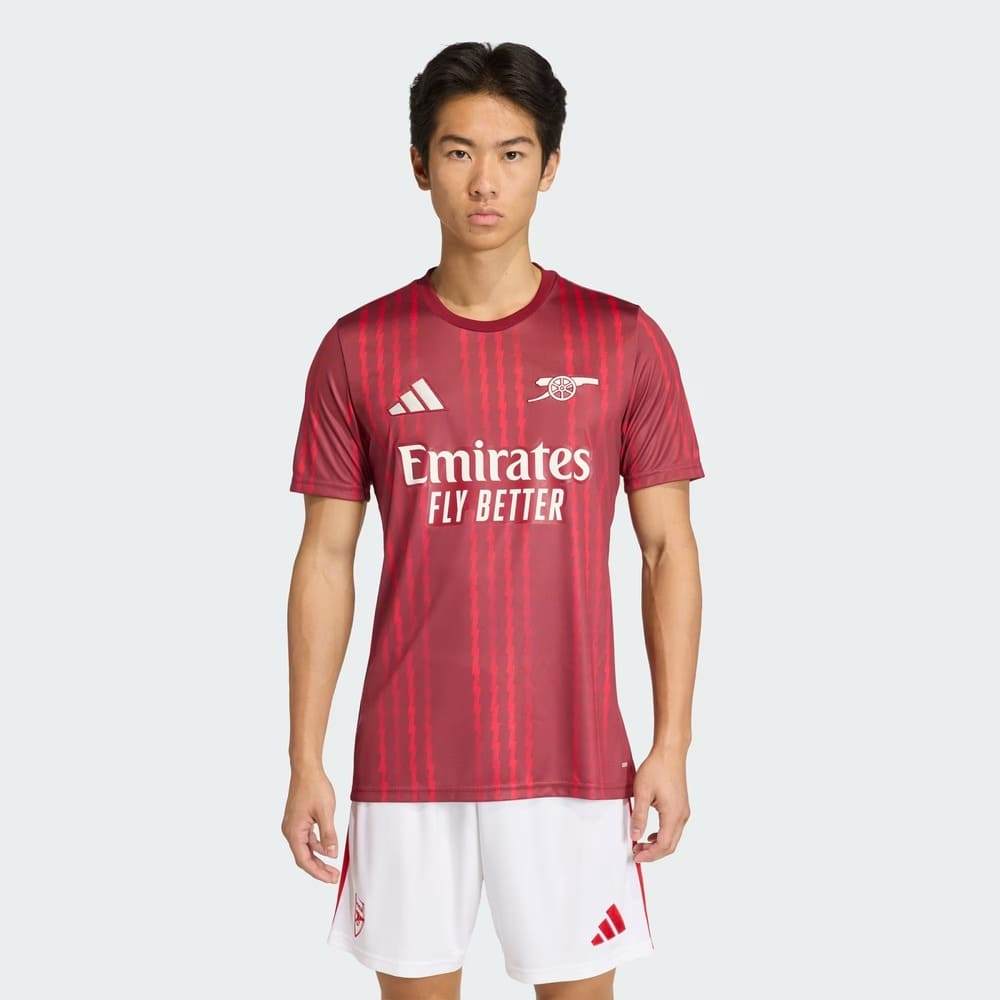 Camisa Arsenal Pré Jogo Adidas 25/26 Vermelha