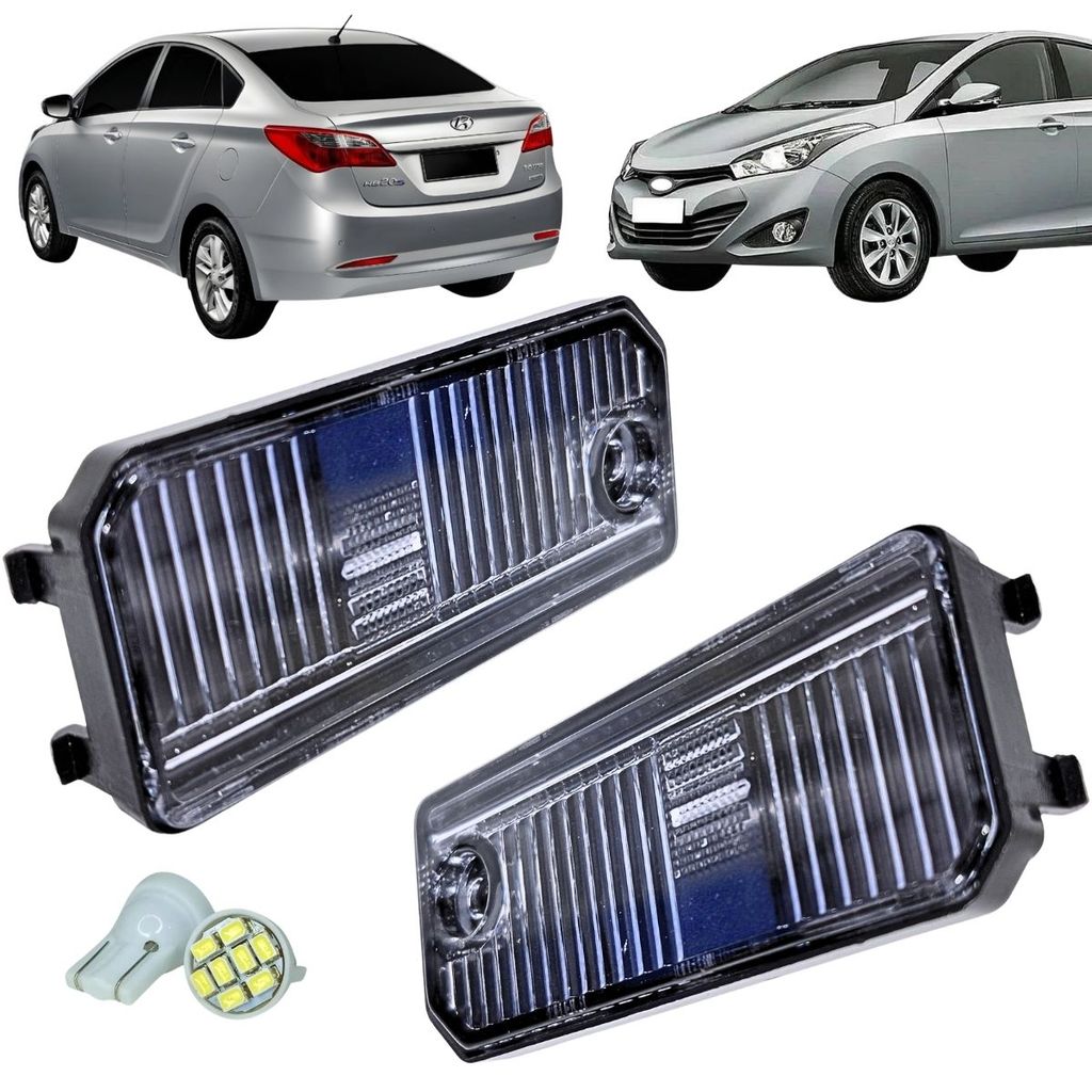 KIT LANTERNA LUZ DE PLACA HYUNDAI HB20 SEDAN SEM SOQUETE PAR COM LÂMPADAS LED 12V ILUMINAÇÃO