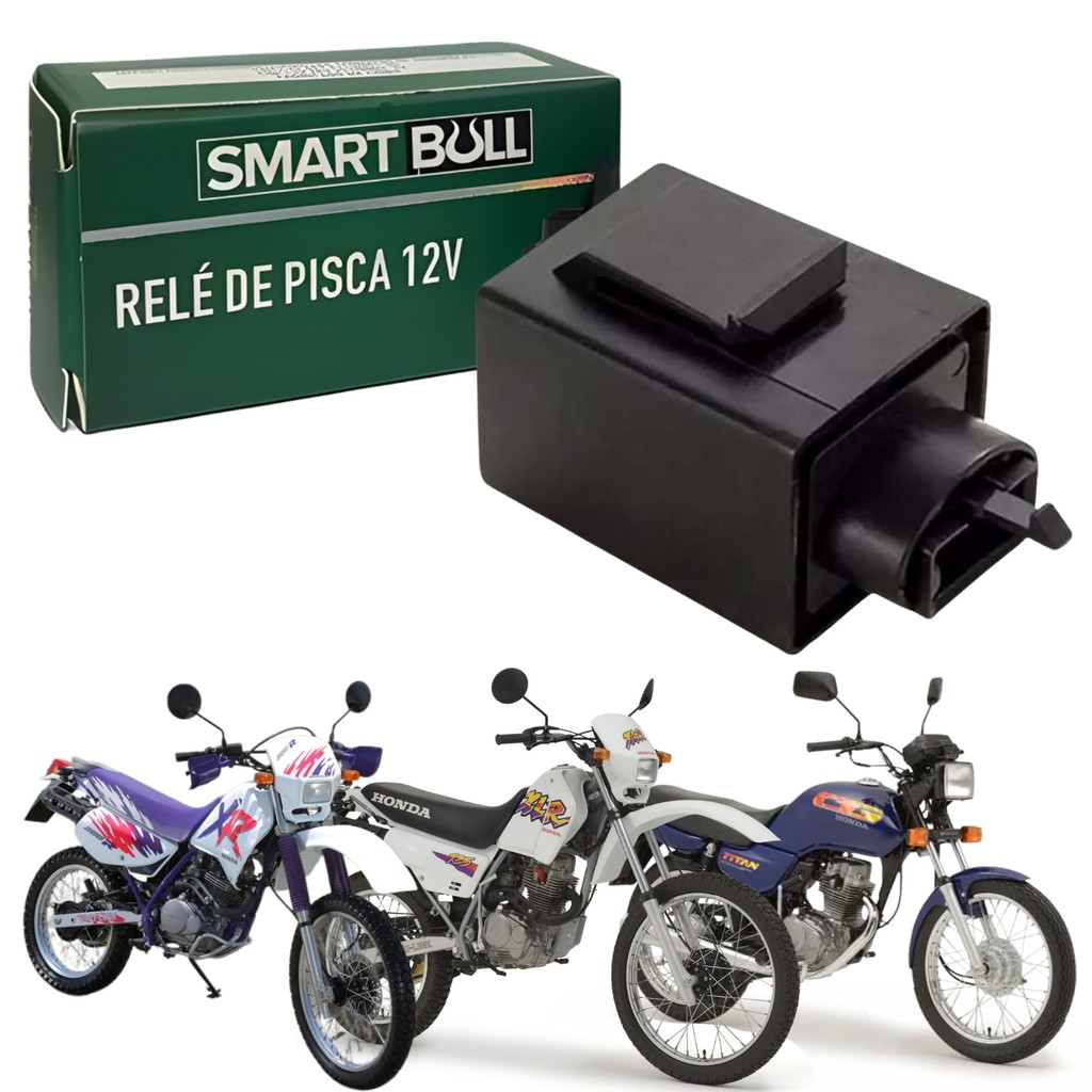 RELÉ PISCA UNIVERSAL 12V 3 PINOS SMARTFOX HONDA CG TITAN 125 XLR 125 XR 200