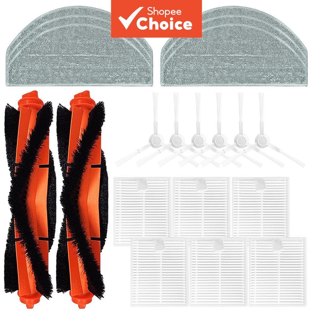  Peças compatíveis com o robô aspirador Xiaomi E10 E10C E12 B112/Mijia 3C Plus C103: escova principal, escovas laterais,