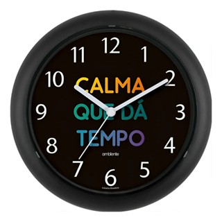 Relógio De Parede Ambiente Decorativo Calma Que Dá Tempo em Oferta na Shopee