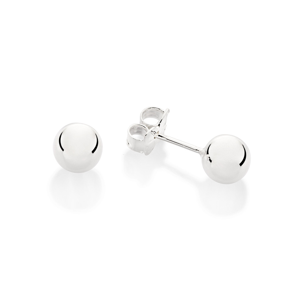 Imagem Brinco Rommanel Bola 6mm Prata 925 Maciça 820214
